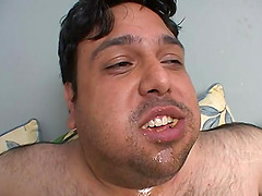 Fat Amateur Guy Eating A Cake And Fucking Handsome Crissy Cums