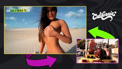 Ayarla Sousa, A 20 Year Old Brunette With A Perfect Body And A Stunning Pussy, Arrives In Natal For The Reality Show Califórnia: After An Exciting Buggy Ride Through Paradise Beaches, She Strips Naked And Shows It All Without A Care!