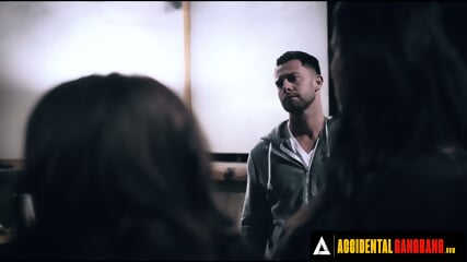 ACCIDENTAL GANGBANG Sex Addicted Girls Can't Resist Fucking A Newcomer All Together