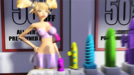 3DGSPOT Hot Blonde Gets Her Throat Fucked By A Big Cock While Shopping A Dildo! 3D ANIMATION!