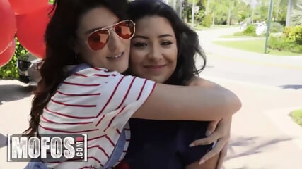 MOFOS Brunette Babes Michele James & Serena Skye Take Turns Sucking & Riding Peter Green's Hard Cock