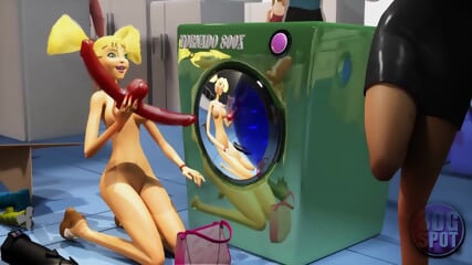 3DGSPOT Two Busty Lesbians Try Double Dildo In A Public Store! UNCENSORED SEX!