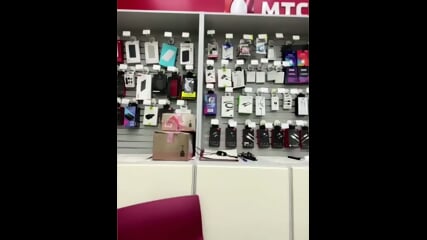 Saleswoman In A Mobile Phone Store Jerks Off Her Pussy