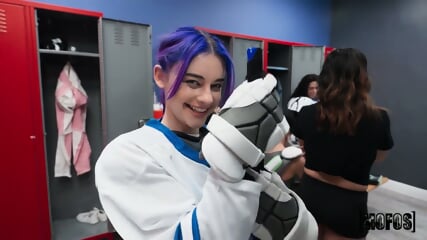 Female Hockey Team Celebrating The Good Game
