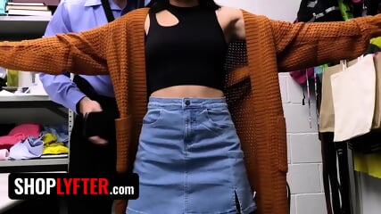 Corrupt Officer Catches A Beautiful Shoplifter And Takes Her To His Office For A Rough Cavity Search