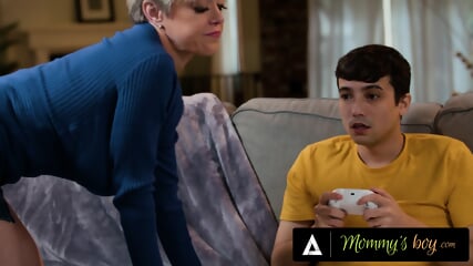 MOMMY'S BOY Angry Husband Caught MILF Dee Williams Riding Their Gamer Stepson Ricky Spanish's Cock